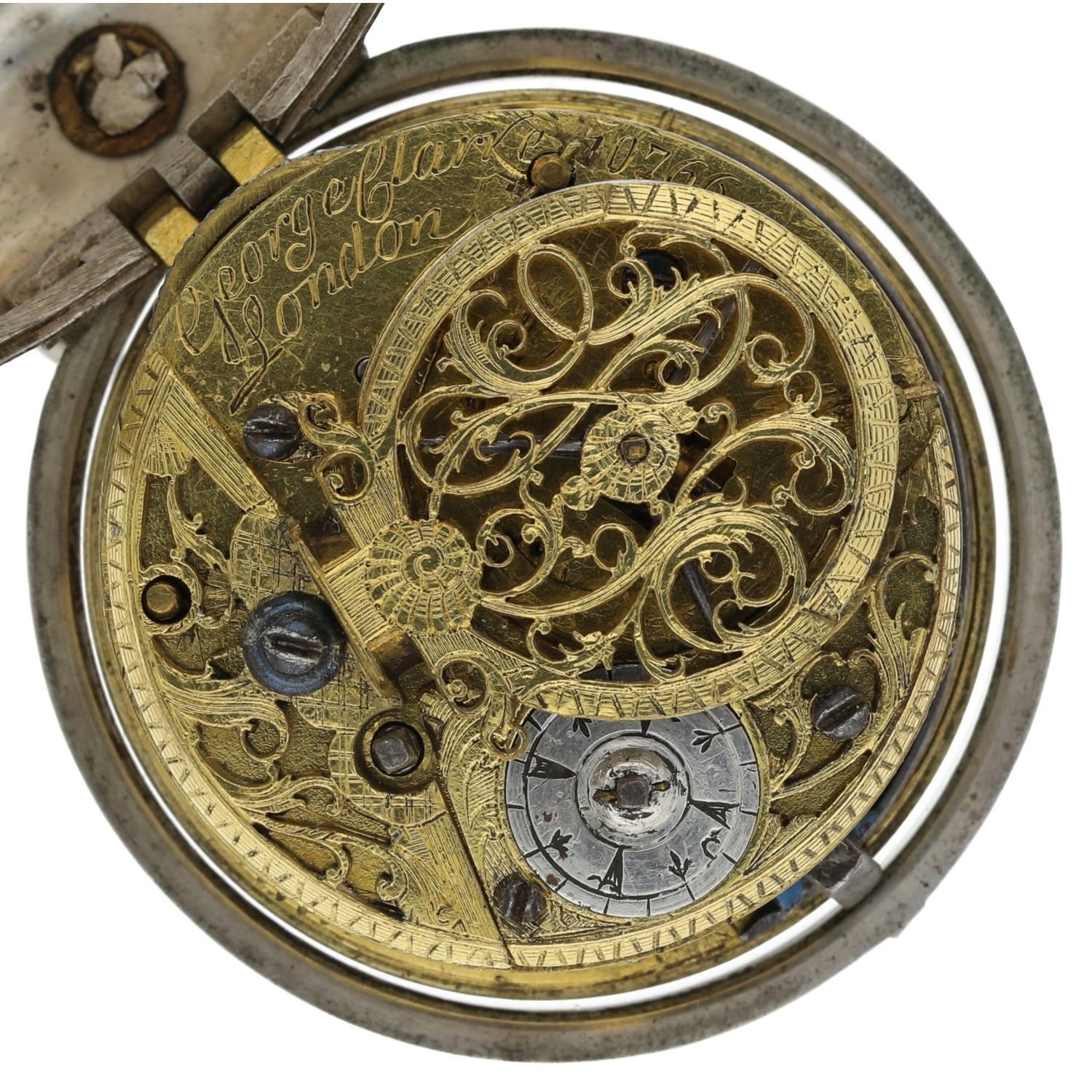 George Prior, London - English 18th century silver repoussé pair cased verge pocket watch for the - Image 4 of 11