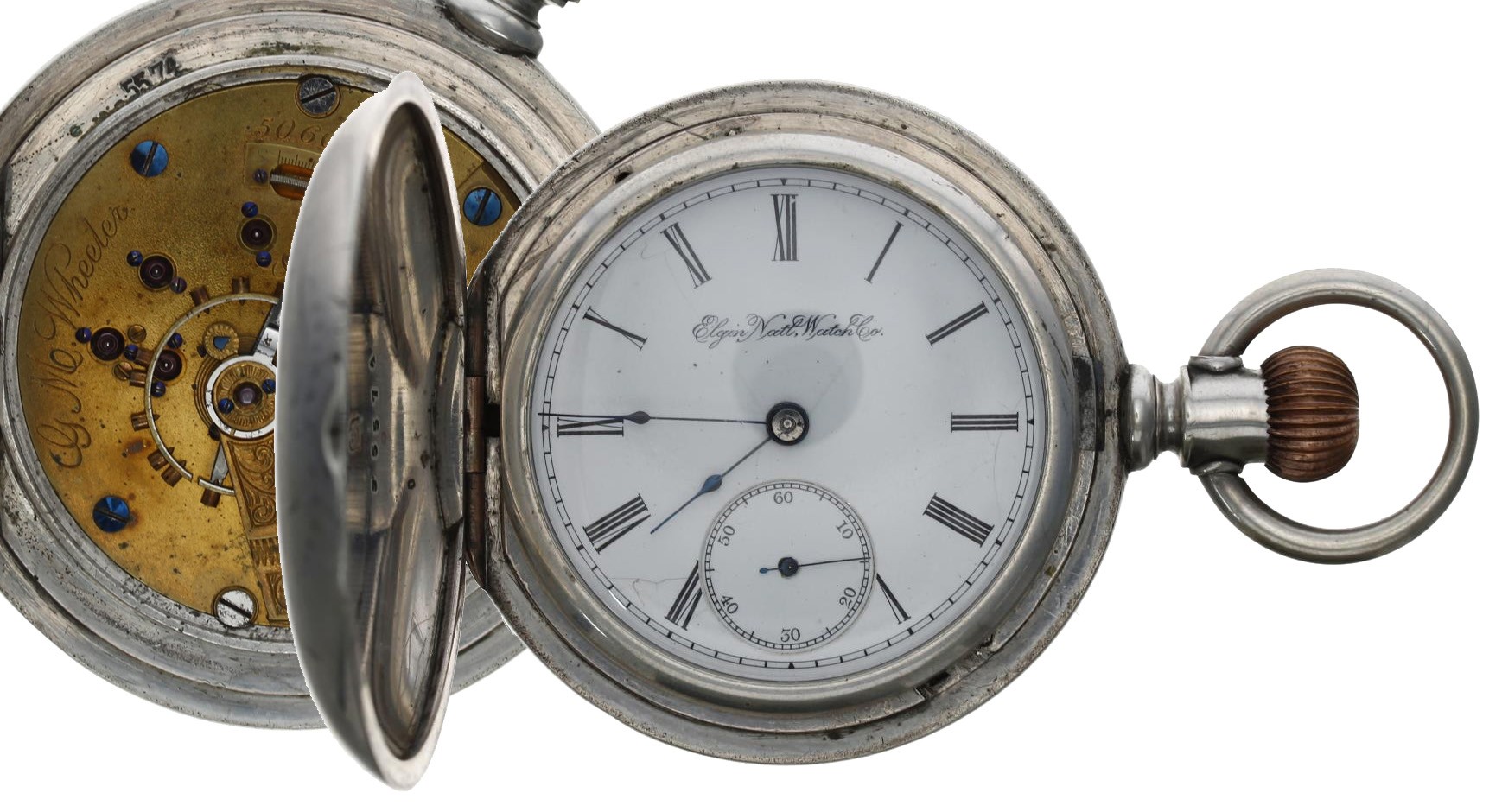 Elgin National Watch Co. 'G.M. Wheeler' lever set hunter pocket watch, circa 1893, serial no.