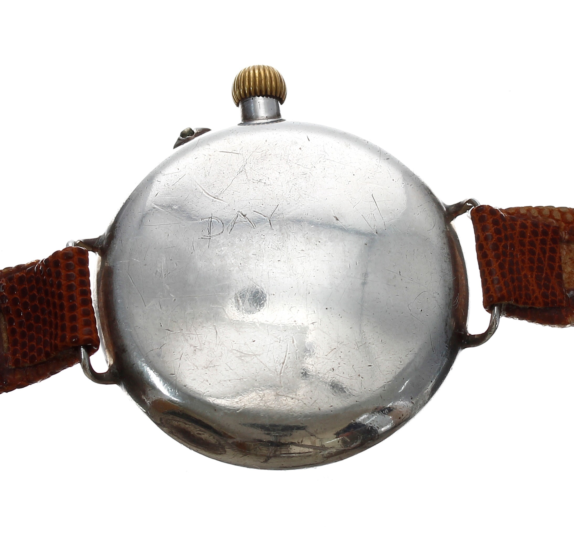 Silver WWI period 'Borgel' cased wire-lug gentleman's wristwatch, import hallmarks London 1914, case - Bild 2 aus 4