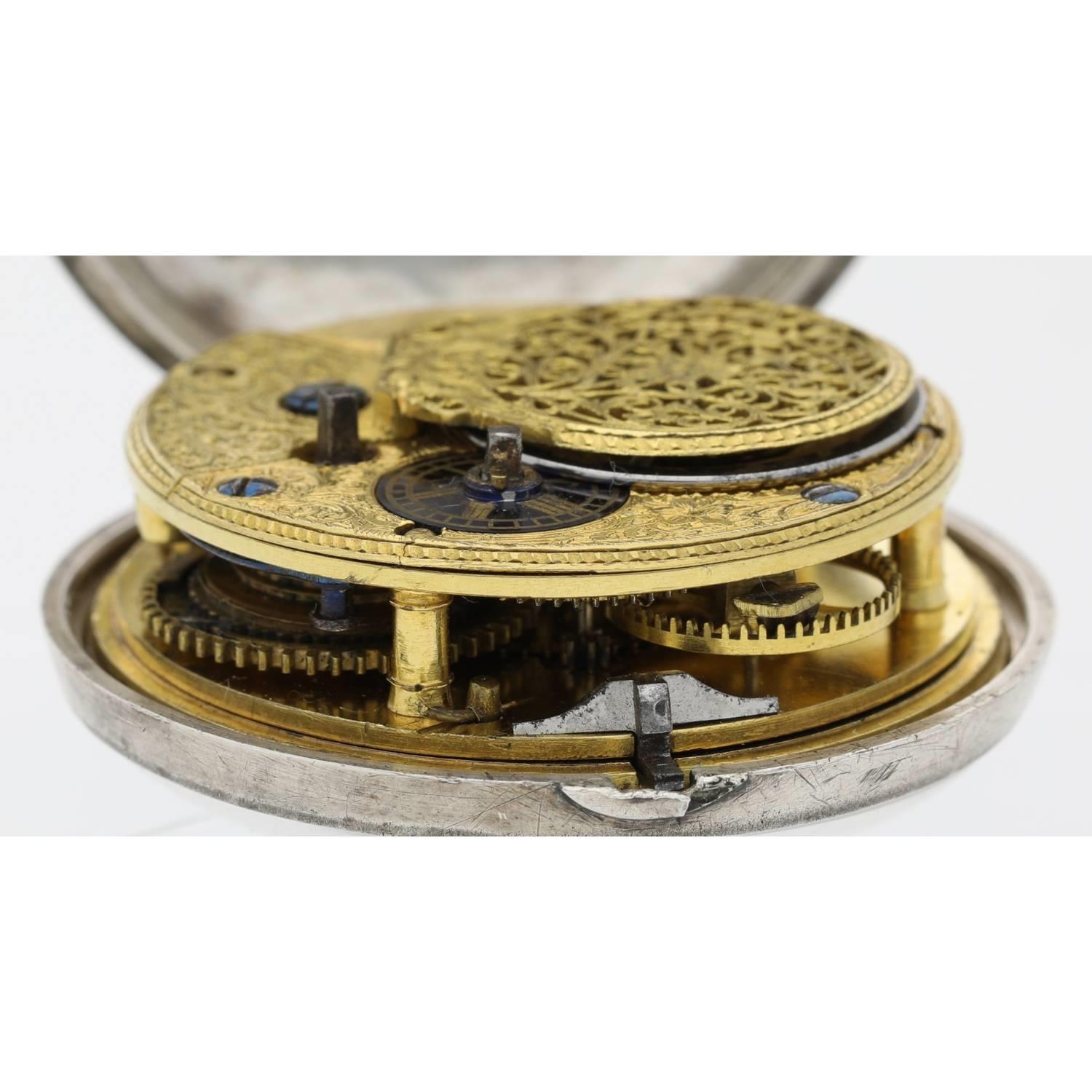 G. Cummings, Dublin - late 18th century Irish silver pair cased verge pocket watch, Birmingham 1795, - Image 6 of 10