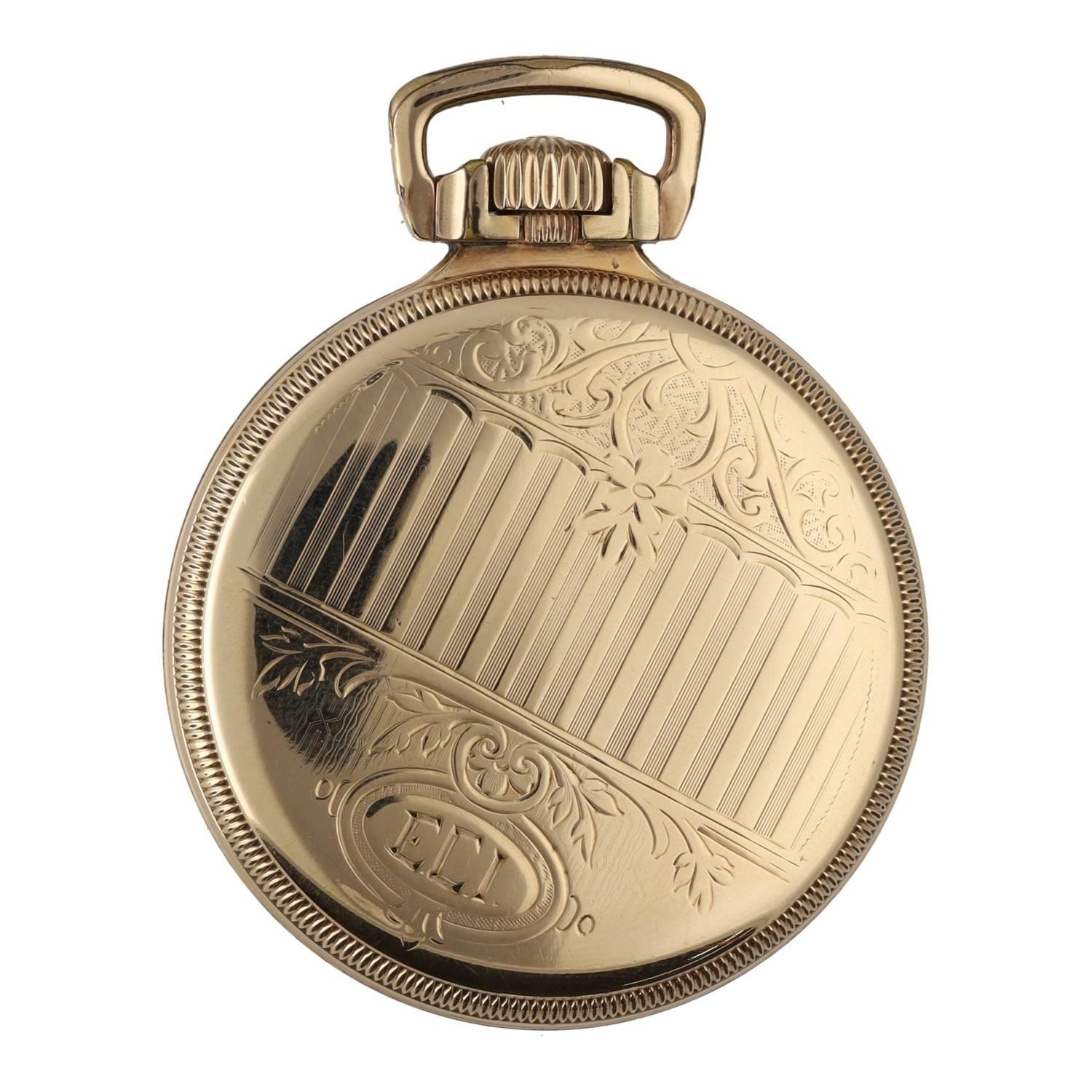 Hamilton 'Railway Special' gold plated lever set pocket watch, circa 1948, serial no. C324740, - Bild 4 aus 4