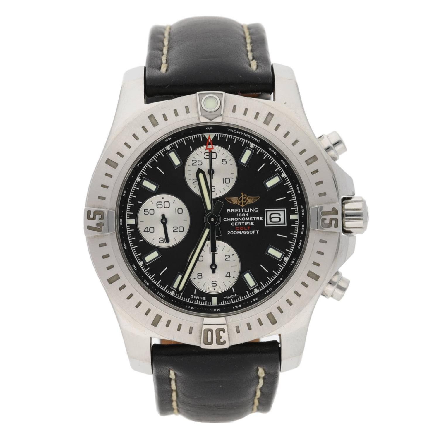 Breitling Colt Chronometre Chronograph automatic stainless steel gentleman's wristwatch, reference - Image 2 of 4