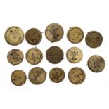 Fourteen fusee lever pocket watch movements (14)