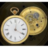 Henry Harris, London - early 19th century English duplex gilt-metal pocket watch, signed fusee