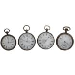 Baume Geneve white metal engine turned pocket watch for repair, 40mm; together with a white metal