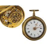 Thomas Fisher, London - English gilt metal pair cased verge pocket watch, signed fusee movement, no.