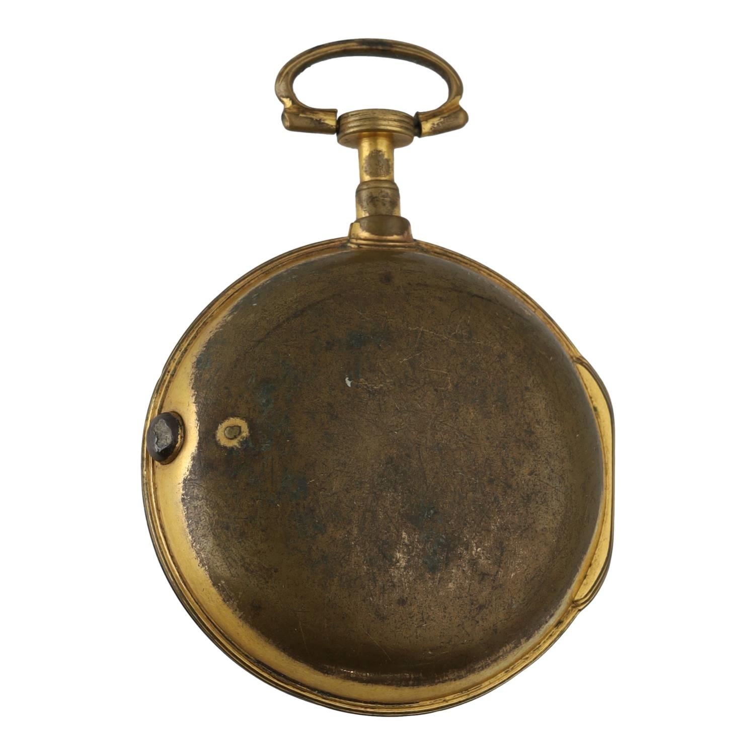 Thomas Fisher, London - English gilt metal pair cased verge pocket watch, signed fusee movement, no. - Bild 4 aus 6