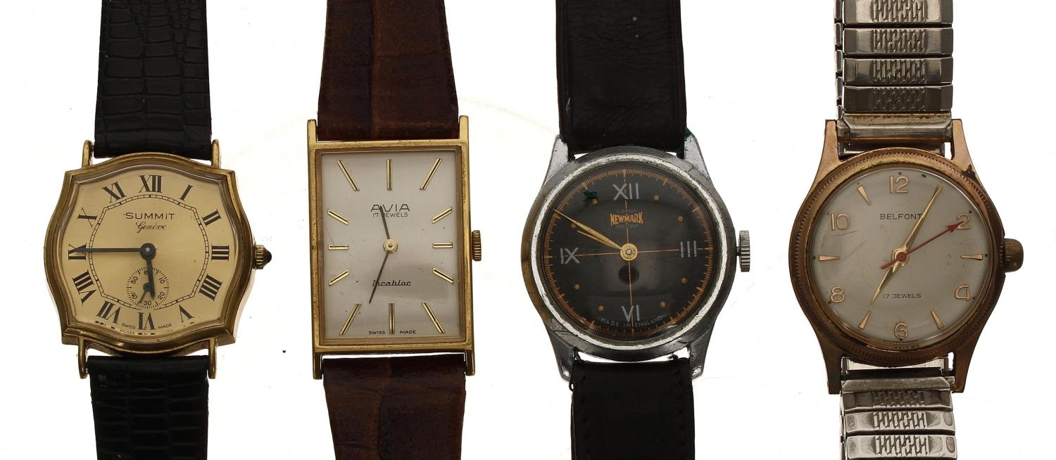 Four gentleman's wristwatches to include Avia, Belfont, Newmark Crescent, Summit (4)