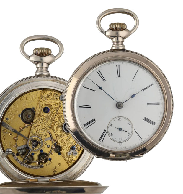 J. W. Benedict, New York fusee lever pocket watch, the movement signed J.W. Benedict, 5 Wall St. New
