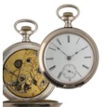 J. W. Benedict, New York fusee lever pocket watch, the movement signed J.W. Benedict, 5 Wall St. New