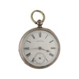 American Waltham silver lever pocket watch, circa 1884, serial no. 2635564, signed movement with