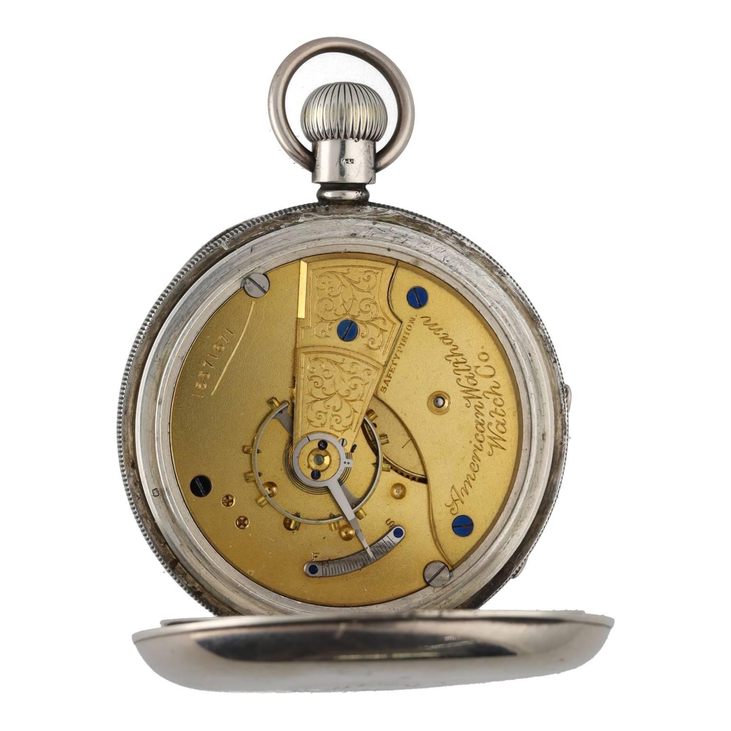 American Waltham silver lever pocket watch, circa 1906, serial no. 15371671, signed movement with - Image 2 of 3