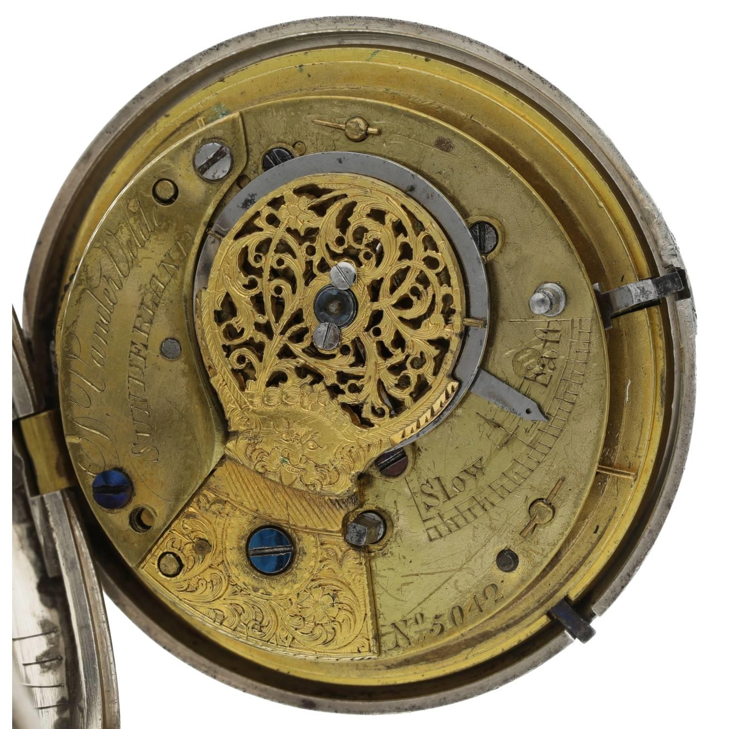 D. Vander Velde, Sunderland - early 19th century English silver pair cased verge pocket watch, - Image 4 of 10
