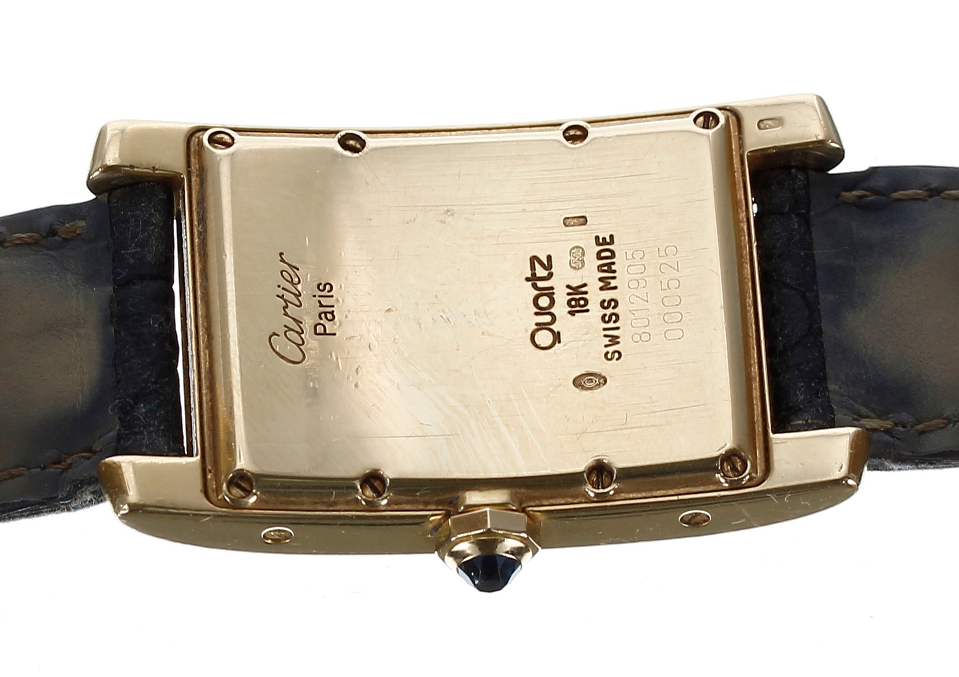 Cartier Tank Américane 18ct wristwatch, reference no. 8012905, serial no. 0005xx, silvered dial with - Image 2 of 2