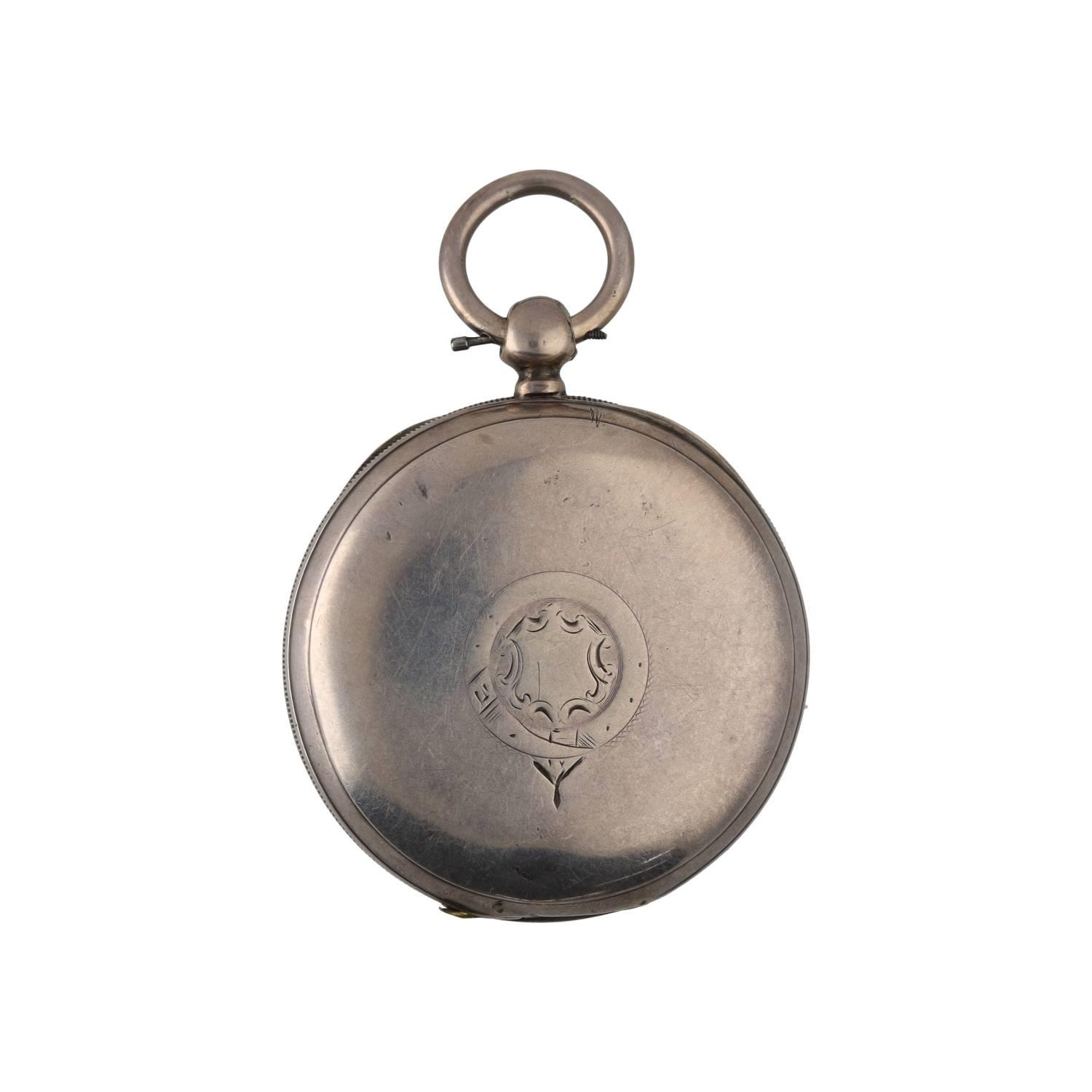 American Waltham silver lever pocket watch, circa 1884, serial no. 2355992, signed movement with - Image 3 of 3