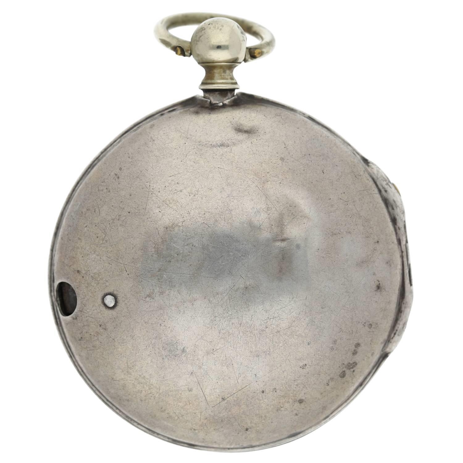 George Somersall, London - George III English silver pair cased verge pocket watch, London 1764, - Bild 5 aus 7