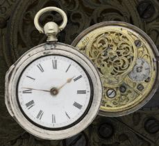 George Somersall, London - George III English silver pair cased verge pocket watch, London 1764,