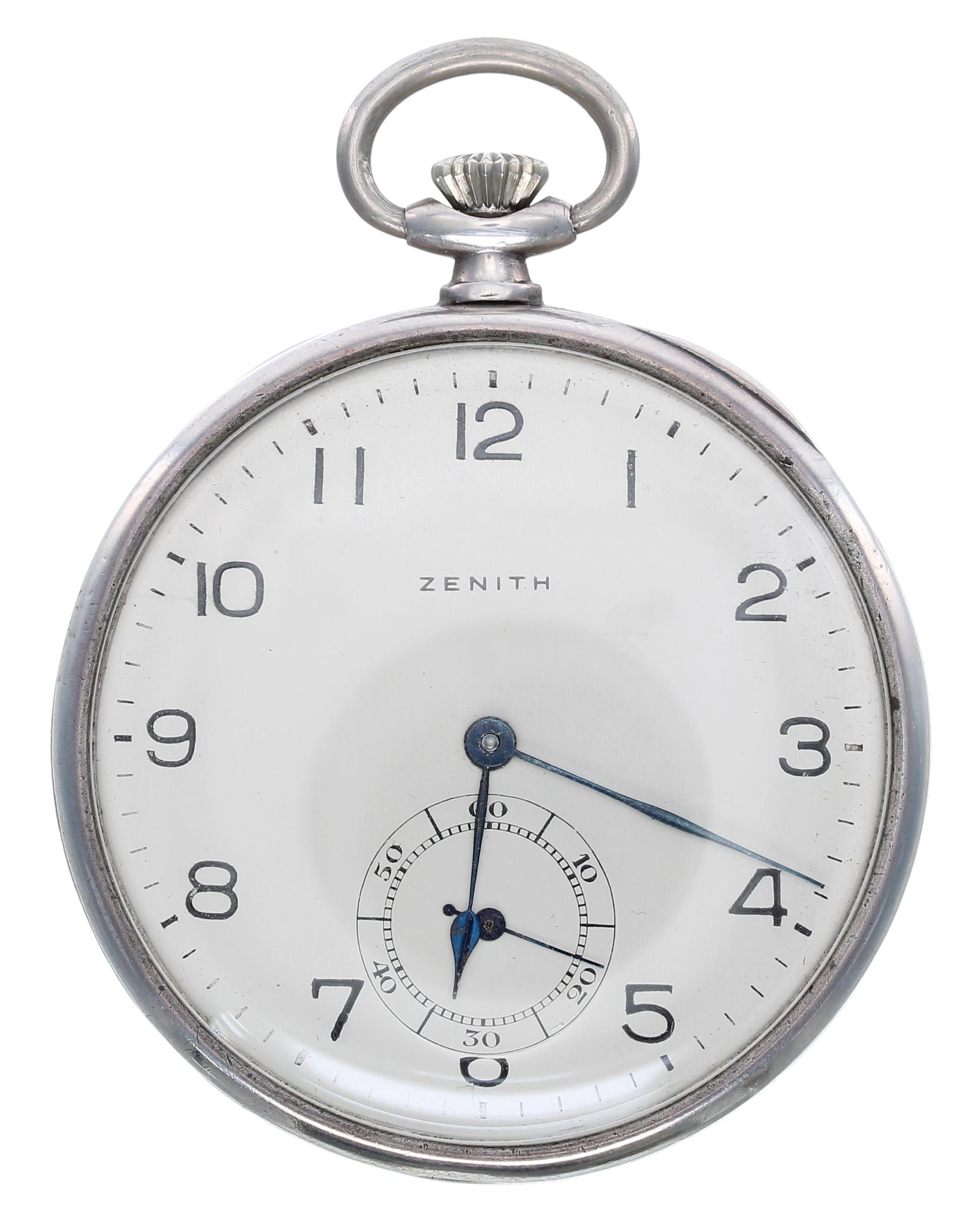 Zenith silver (0.935) lever dress pocket watch, signed gilt movement, no. 2567768, with - Image 2 of 5