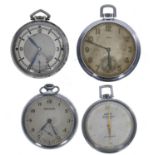 Longines stainless steel lever dress pocket watch, signed movement, no. 5187987, signed silvered