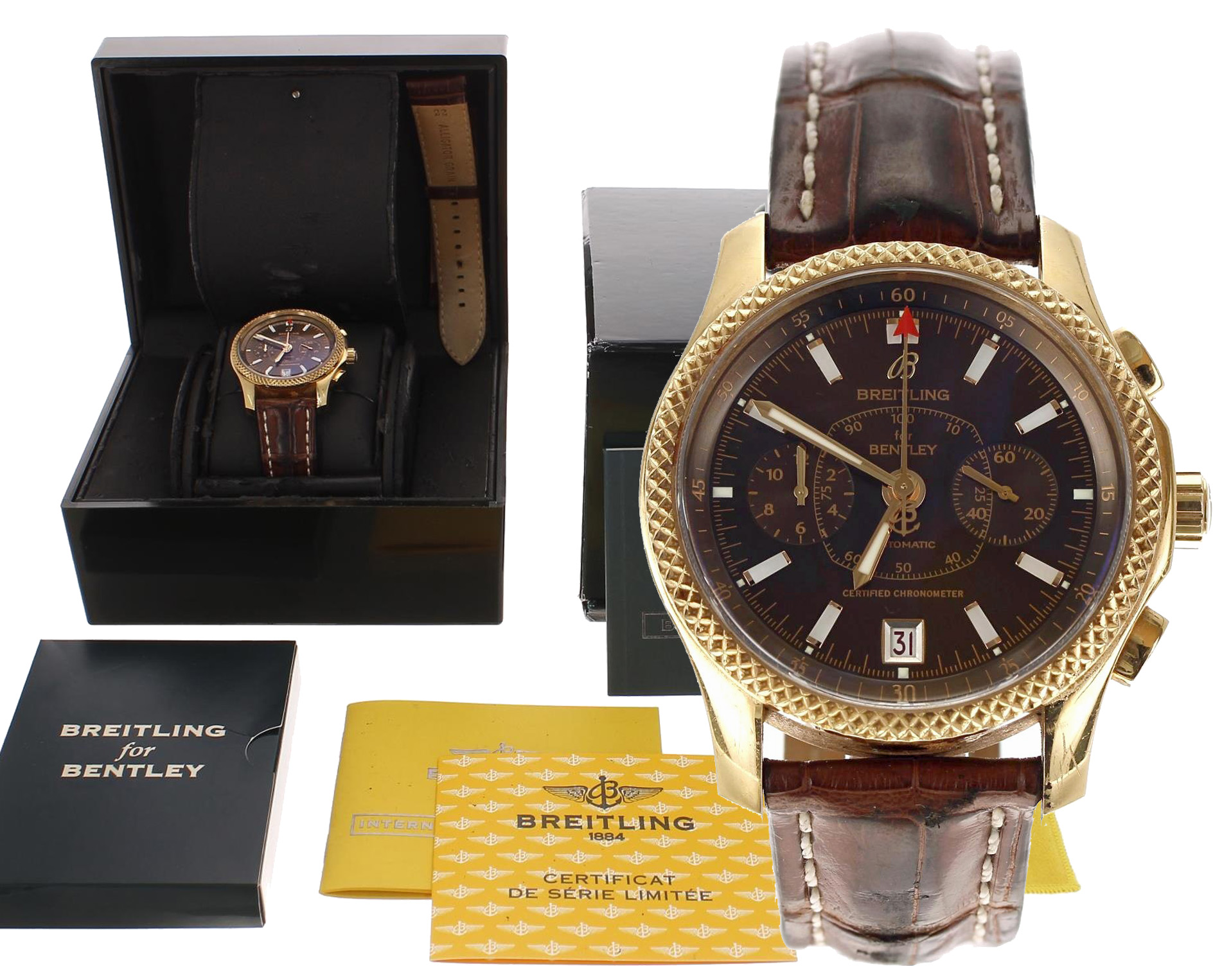 Rare Breitling for Bentley Mark VI Special Edition Chronograph Chronometer automatic 18ct rose