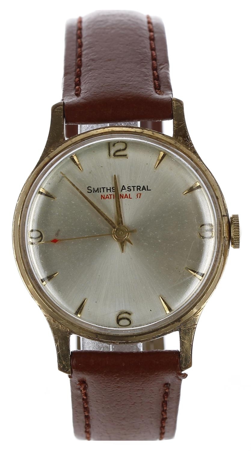 Smiths Astral National 17 gold plated and stainless steel gentleman's wristwatch, circular