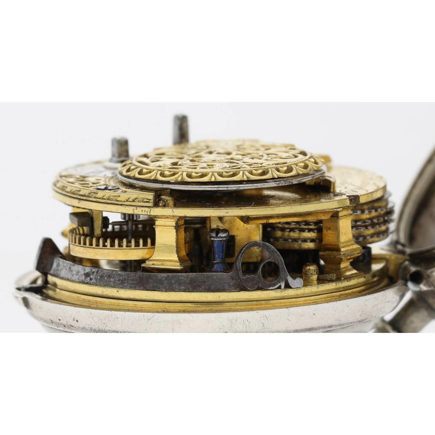 William Knight, West Marden - mid-18th century English silver pair cased verge pocket watch, - Image 7 of 10