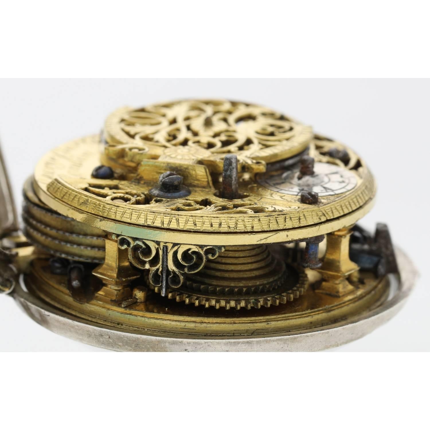 George Prior, London - English 18th century silver repoussé pair cased verge pocket watch for the - Image 5 of 11