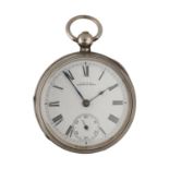 American Waltham silver lever pocket watch, circa 1889, serial no. 4220046, signed movement with