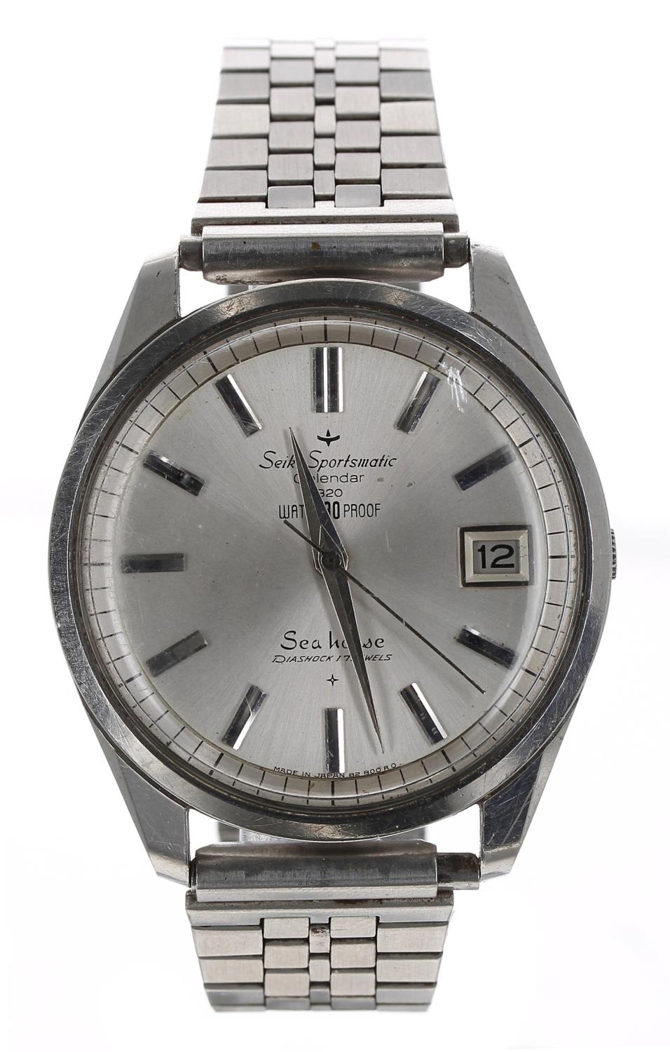 Seiko Sportsmatic Calendar 820 Sea Horse automatic stainless steel gentleman's wristwatch,