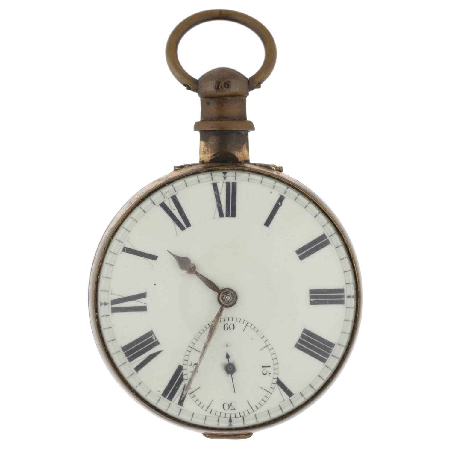 P. Rielly, Dublin - Irish early 19th century gilt metal pair cased verge pocket watch, signed - Image 3 of 7