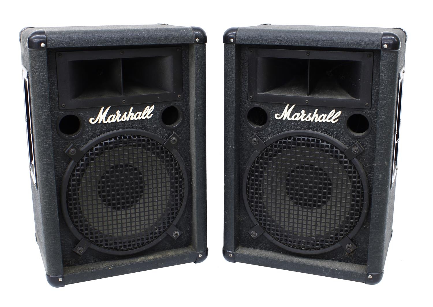 Pair of Marshall 6121H PA 1 x 12 speaker cabinets