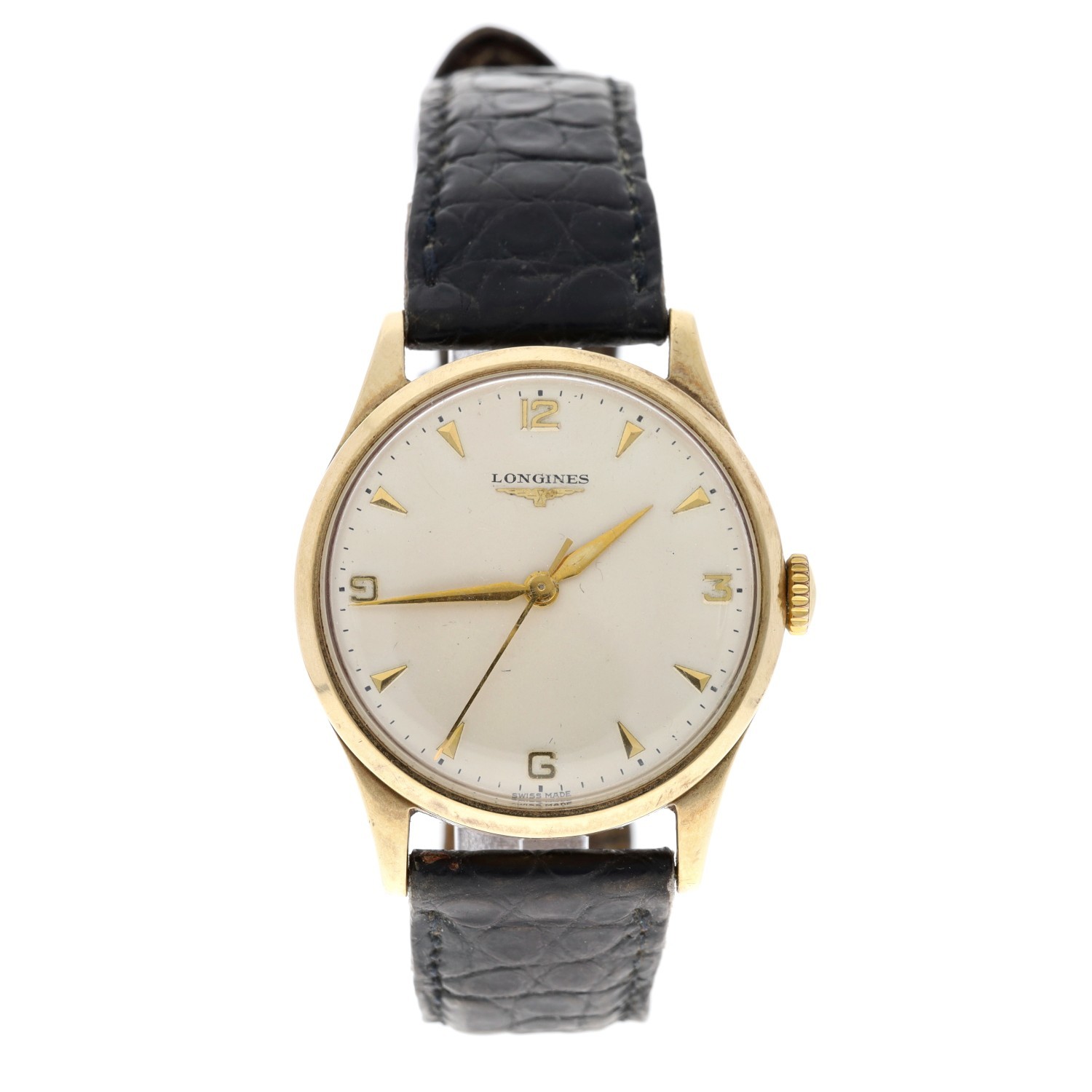 Longines 9ct gentleman's wristwatch, Birmingham 1956,case no. 13322 782129, serial no. 10032xxx,