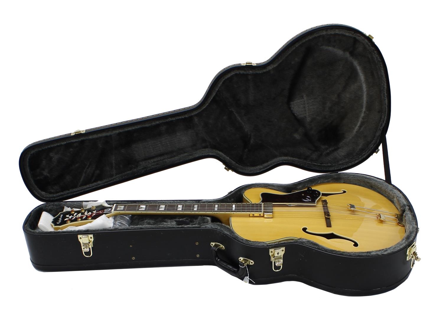 2012 Epiphone Emperor Regent hollow body electric guitar; Body: natural finish; Neck: good; - Image 3 of 3