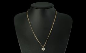 Ladies Elegant Pearl Set Pendant on 9ct Gold Chain. Hallmarked for 9ct. Approx Length 18 Inches.