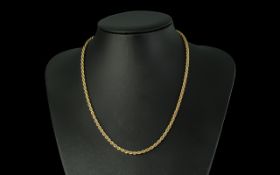 Ladies 9ct Gold Necklace, Fully Hallmarked for 9ct. Approx Length 18 Inches. Approx Weight 3.8
