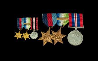 WW2 Three Medals With Miniatures On Bars + France And Germany Clasp