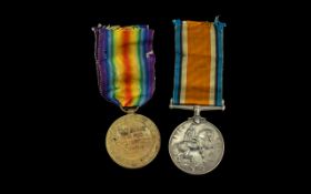 WW1 Pair British War and Victory Medal, Awarded to 325199 PTE F BELLINGHIM 6-LOND.R