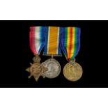 WW1 Trio 1914-15 Star British War and Victory Medal Awarded to J.1799 W WILLIAMSON A.B. R.N on a