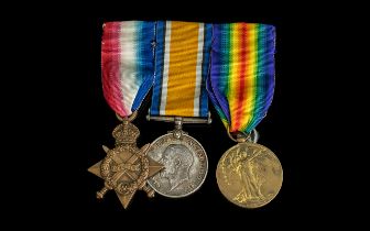 WW1 Trio 1914-15 Star British War and Victory Medal Awarded to J.1799 W WILLIAMSON A.B. R.N on a