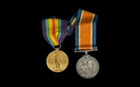 WW1 Pair, British War And Victory Medal Awarded To 59255 PTE A TROTTER RS FUS
