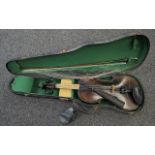 19th/20thC Violin unmarked one piece back, back length 14 inches overall length 23.5 inches. With