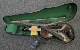 19th/20thC Violin unmarked one piece back, back length 14 inches overall length 23.5 inches. With