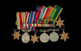 WW2 Group Of 7 Medals, 39-45 Star, Italy Star, France And Germany Star, Africa Star War And