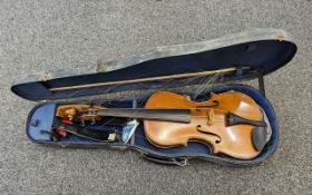 Viola Interest. Viola & Bow, Fitted In A Black Case with Blue Interior. Comes Resonans Shoulder