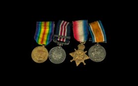 Bravery In The Field Group Of 4 Military Medals 1914-15 Star British War Victory Medal Together with