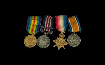 Bravery In The Field Group Of 4 Military Medals 1914-15 Star British War Victory Medal Together with