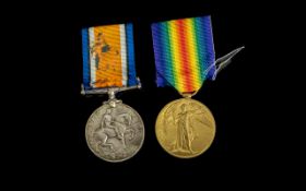 WW1 Pair British War and Victory Medal, Awarded to 4599 PTE C F R COOK 6-LOND.R.