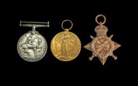 WW1 Trio 1914-15 Star British War and Victory Medal Awarded to 12251 PTE W MOODIE K.O.SCO.BORD.