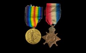 WW1 Pair 1914-15 Star and Victory Medal, Awarded to 3130 PTE P MUNROE 6-LOND.R.