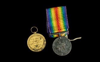 WW1 Pair British War and Victory Medal, Awarded to 24770 PTE M G TULLOGH K.O.SCO.BORD.